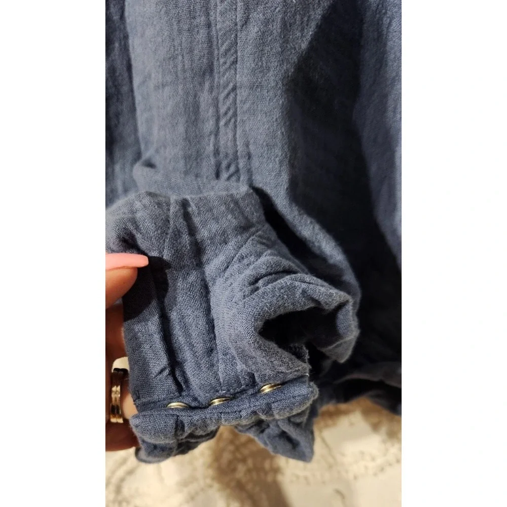 Old Navy Shortalls Baby 6-12 Months Blue Cotton Gauze‎ Neutral Lightweight